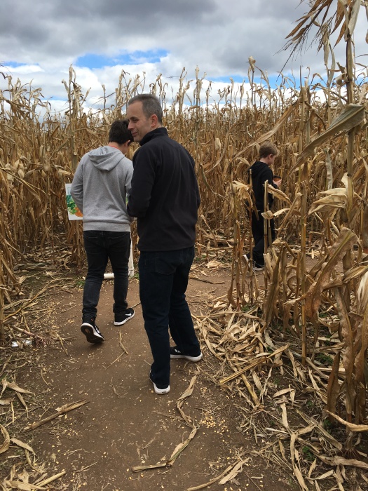 Lost in the corn maze.